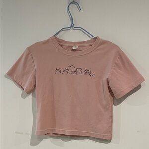 Kids Pink Cat Graphic Tee